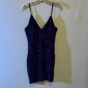 Privy Deep Purple Floral Mini Dress